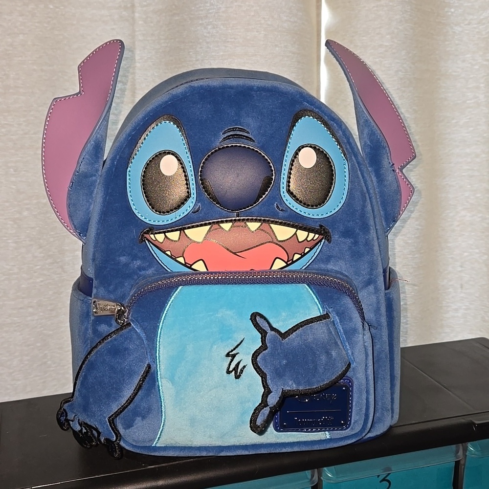Loungefly Disney Stitch Shaka Backpack (Flocked) - Picture 1 of 4